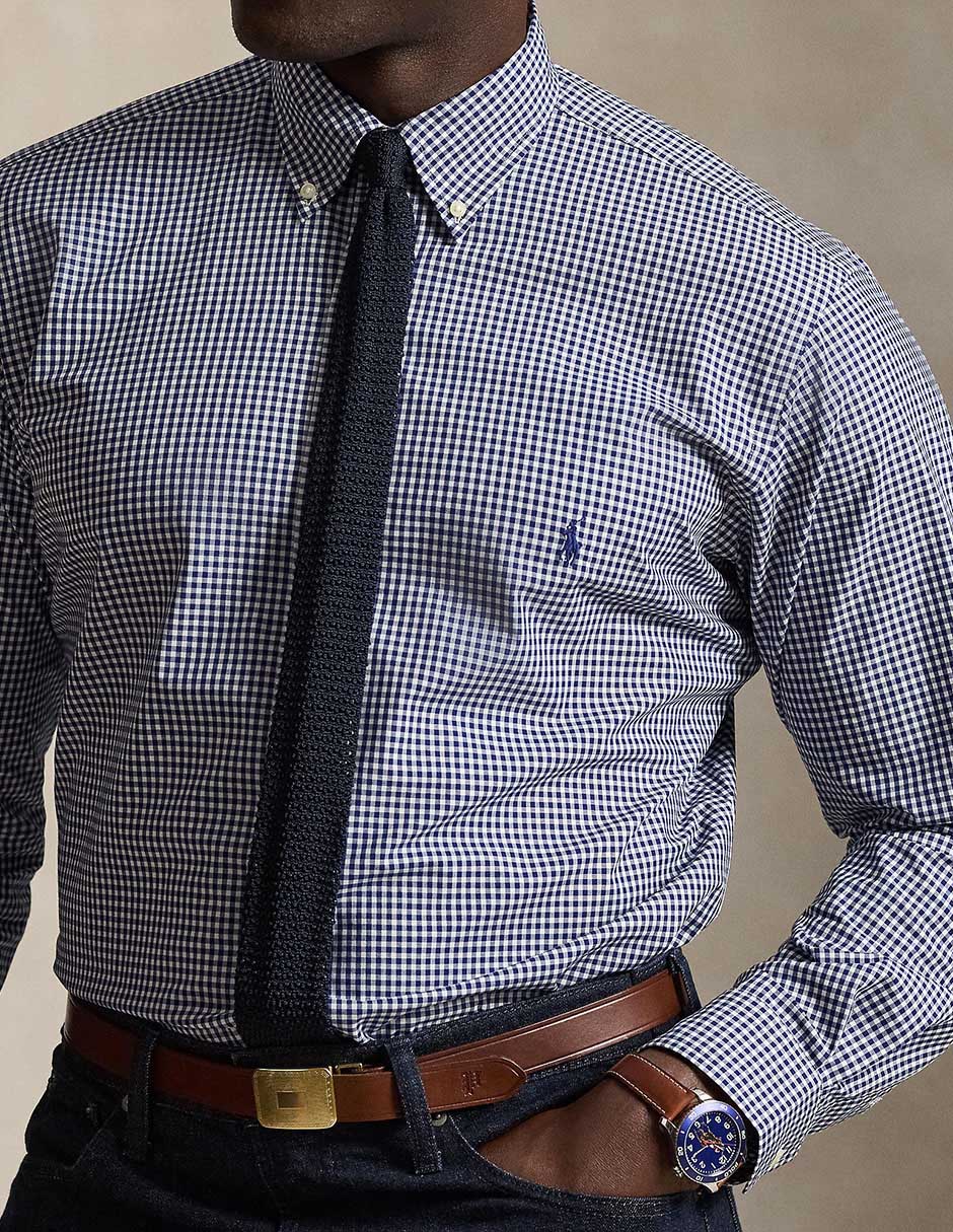 Camisa business casual de algodón manga larga para hombre 4