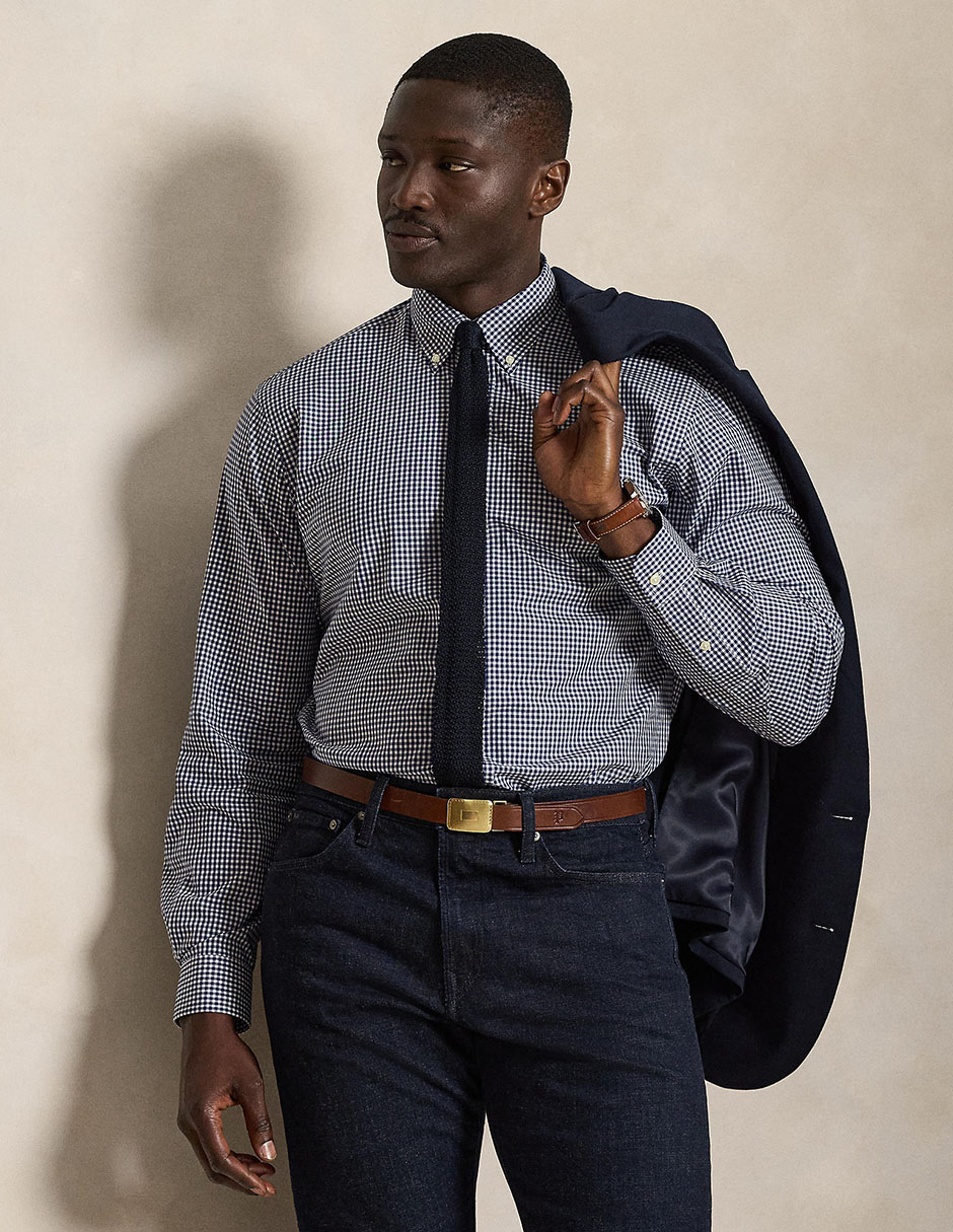 Camisa business casual de algodón manga larga para hombre 2