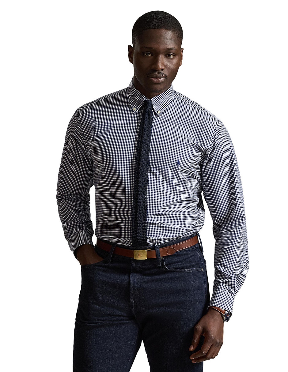 Camisa business casual de algodón manga larga para hombre 8