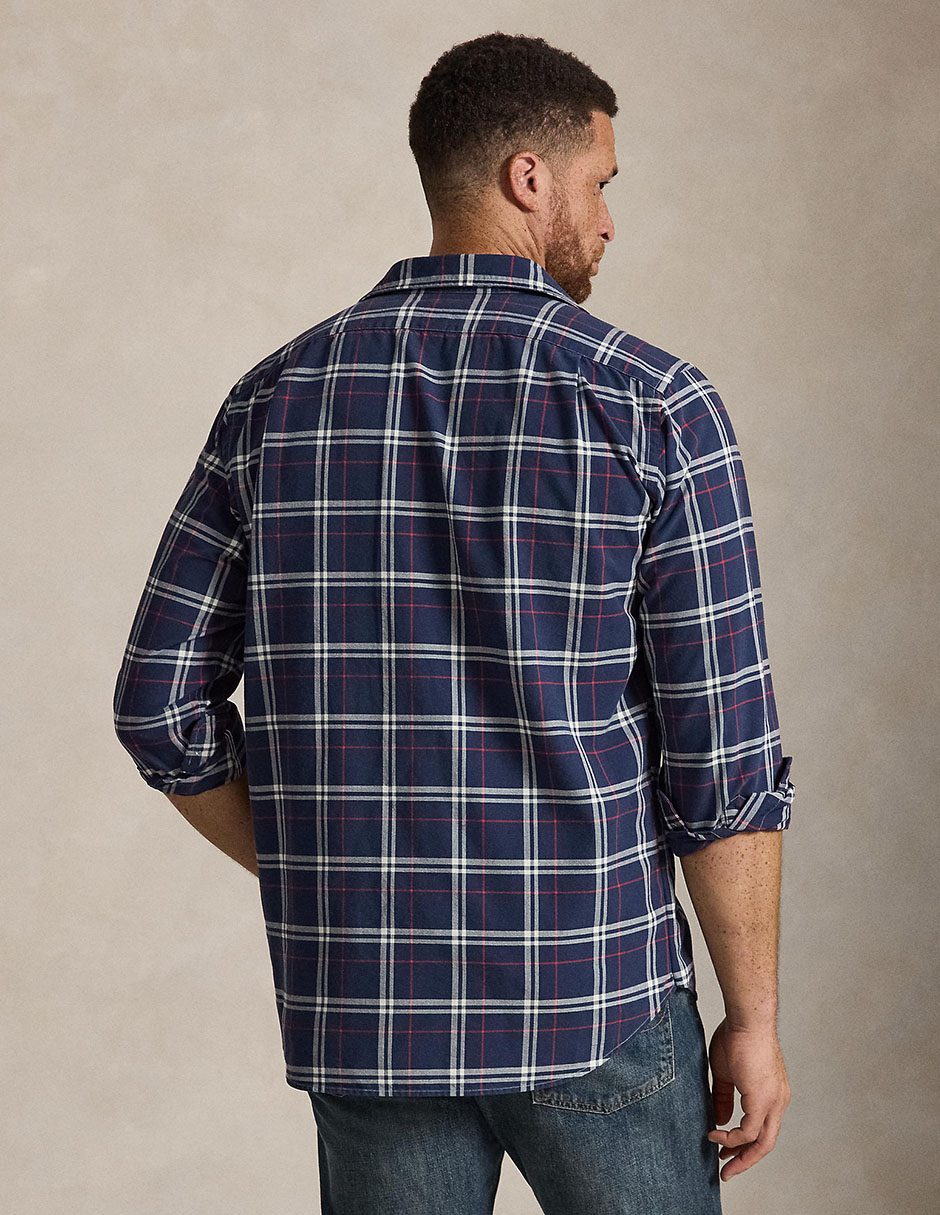 Camisa casual de algodón manga larga para hombre 6