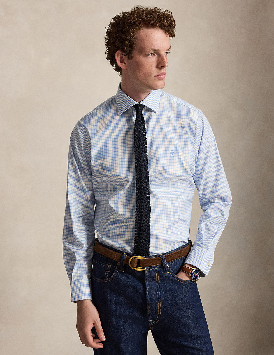 Camisa business casual de algodón manga larga para hombre Camisa business casual de algodón manga larga para hombre