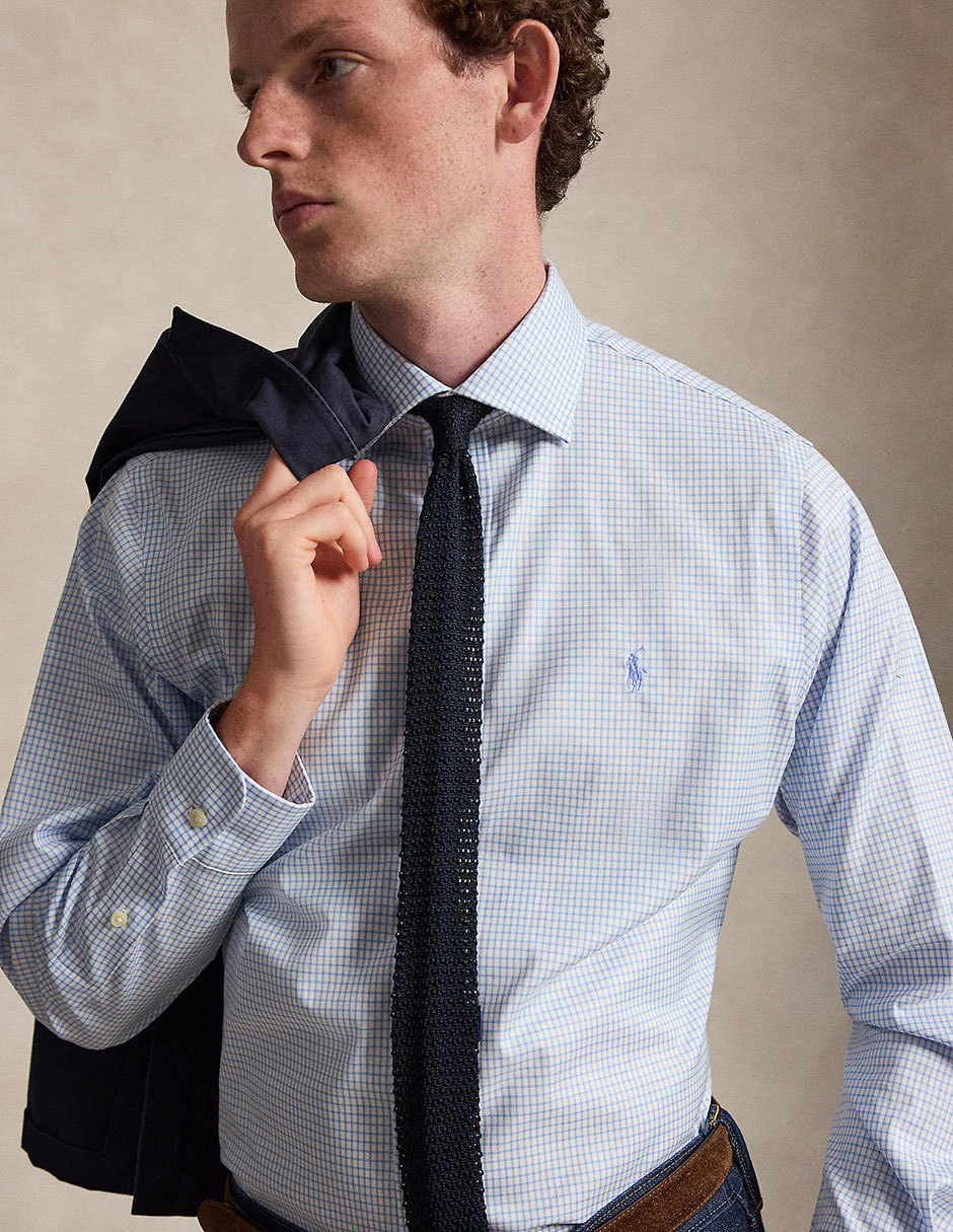 Camisa business casual de algodón manga larga para hombre 4