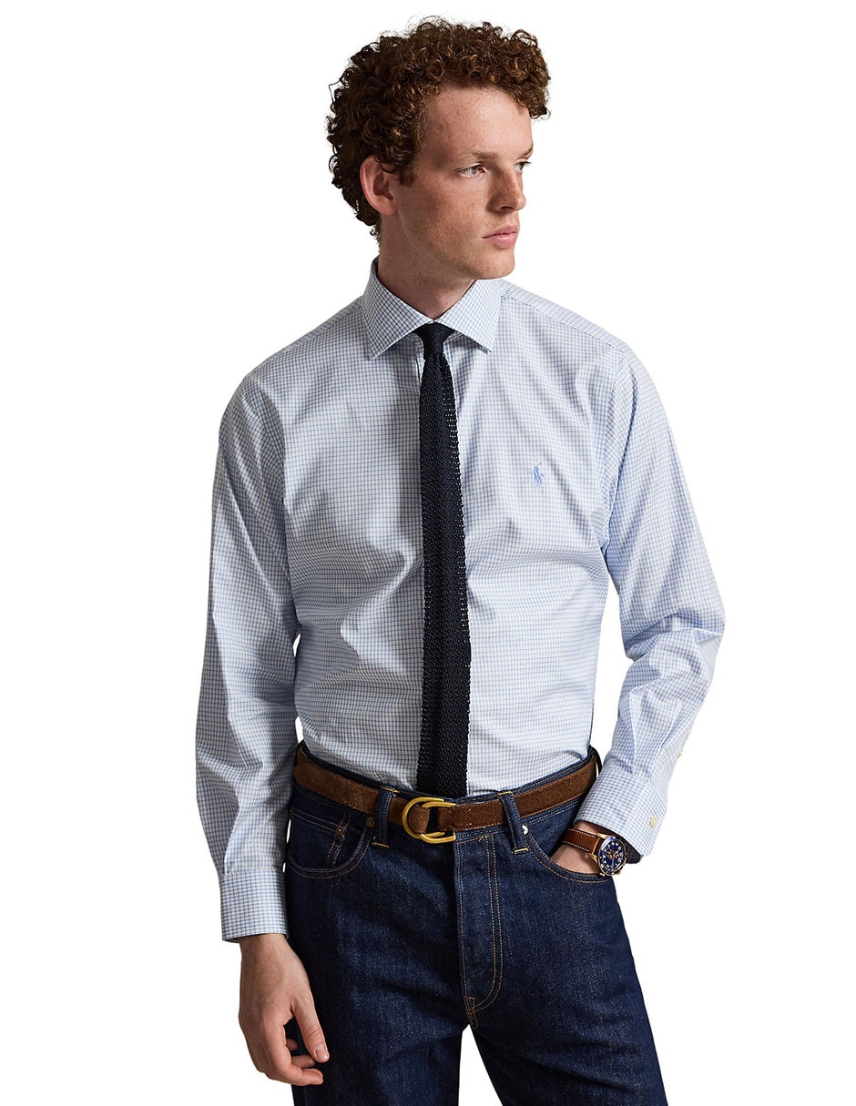 Camisa business casual de algodón manga larga para hombre 2