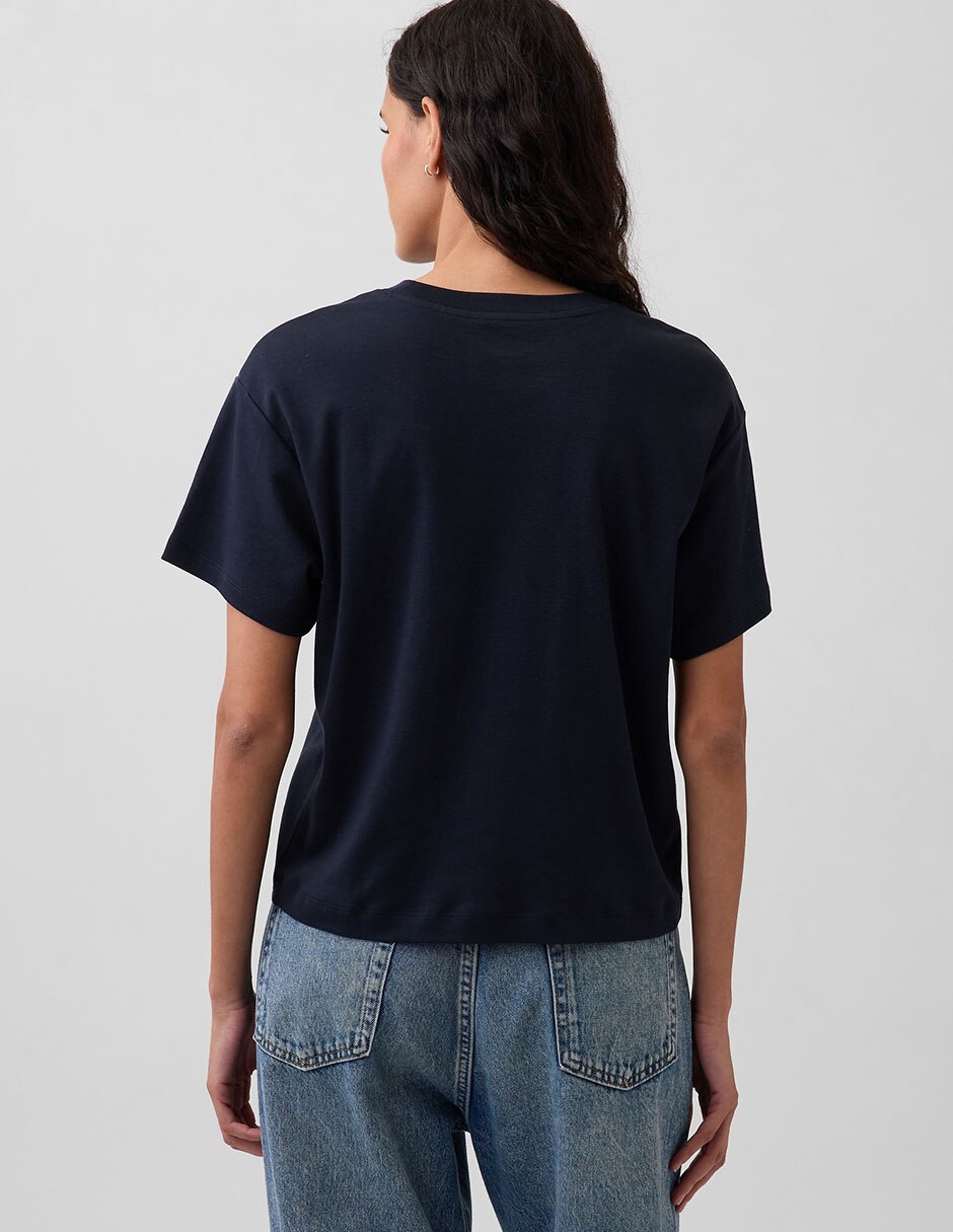 Playera manga corta cuello redondo para mujer