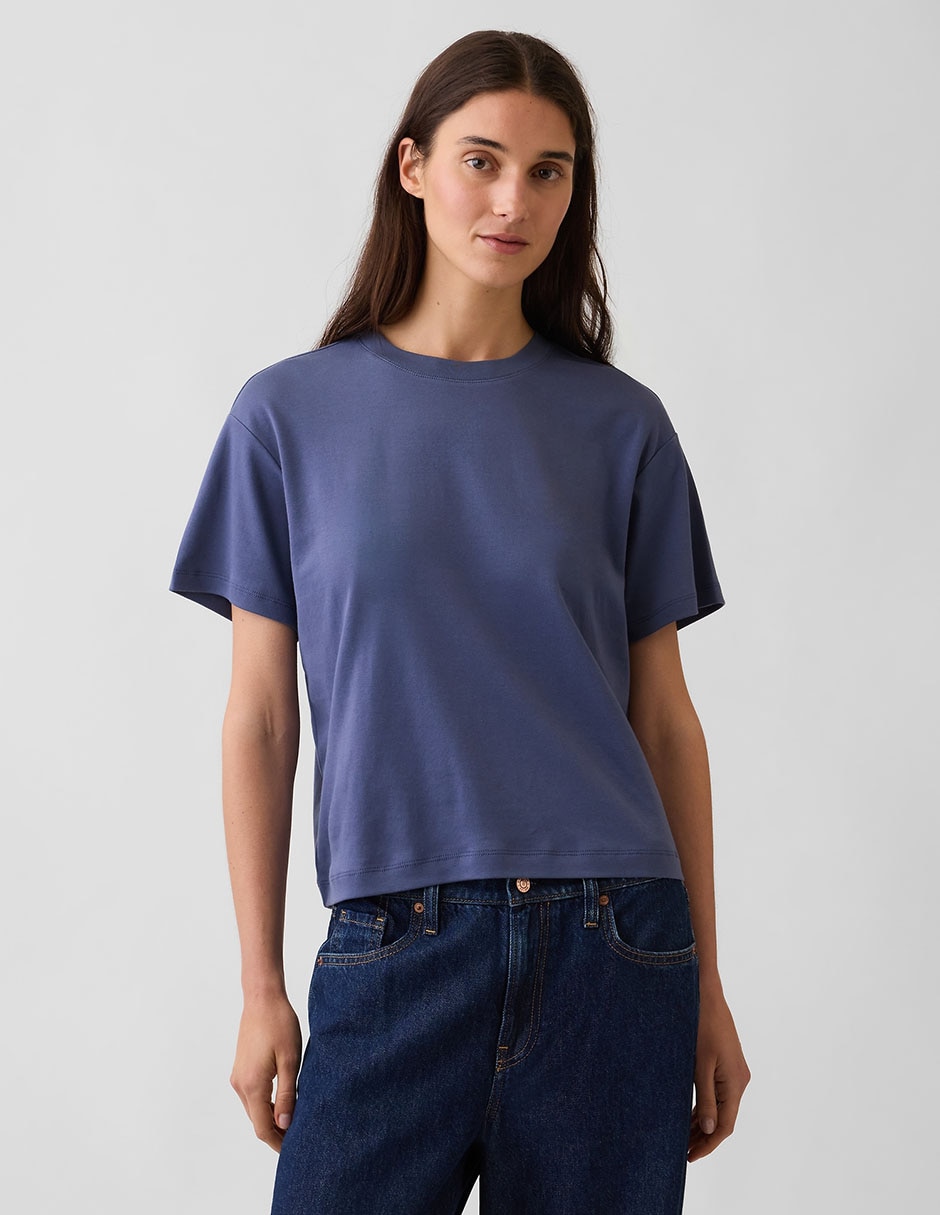 Playera manga corta cuello redondo para mujer Playera manga corta cuello redondo para mujer