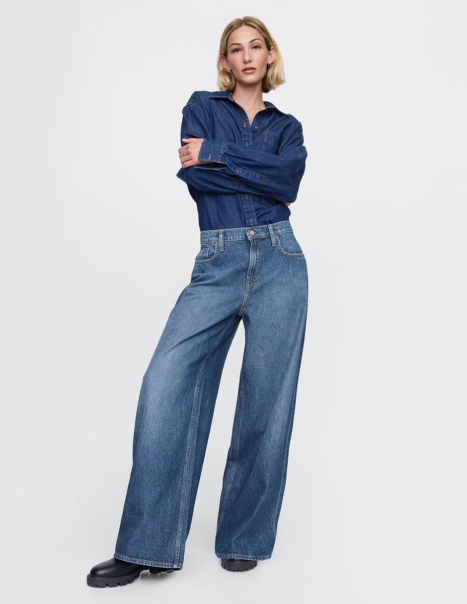 Jeans relaxed wide leg para mujer 5