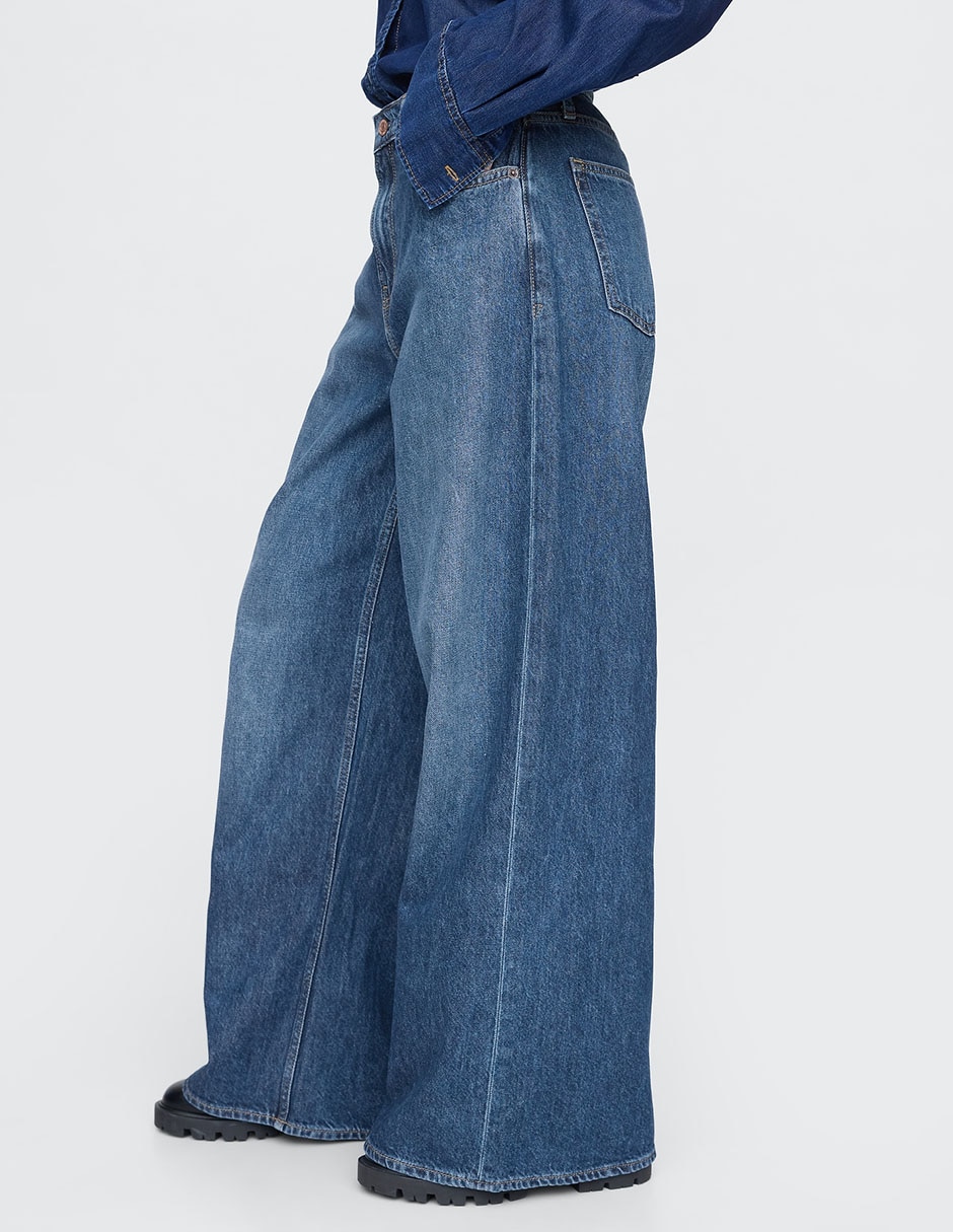 Jeans relaxed wide leg para mujer 4
