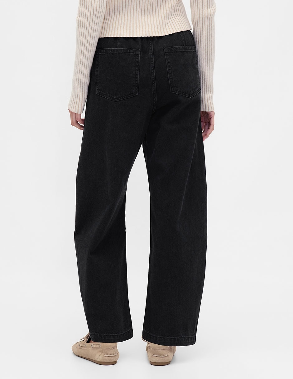 Jeans relaxed wide leg a la cintura para mujer 4