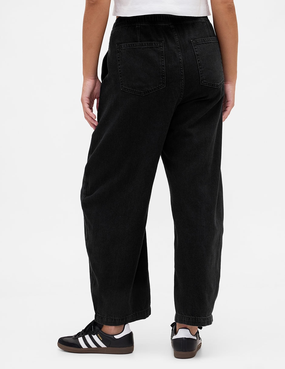 Jeans relaxed wide leg a la cintura para mujer 6