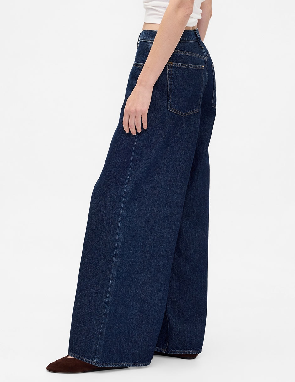 Jeans wide leg corte cintura para mujer 3