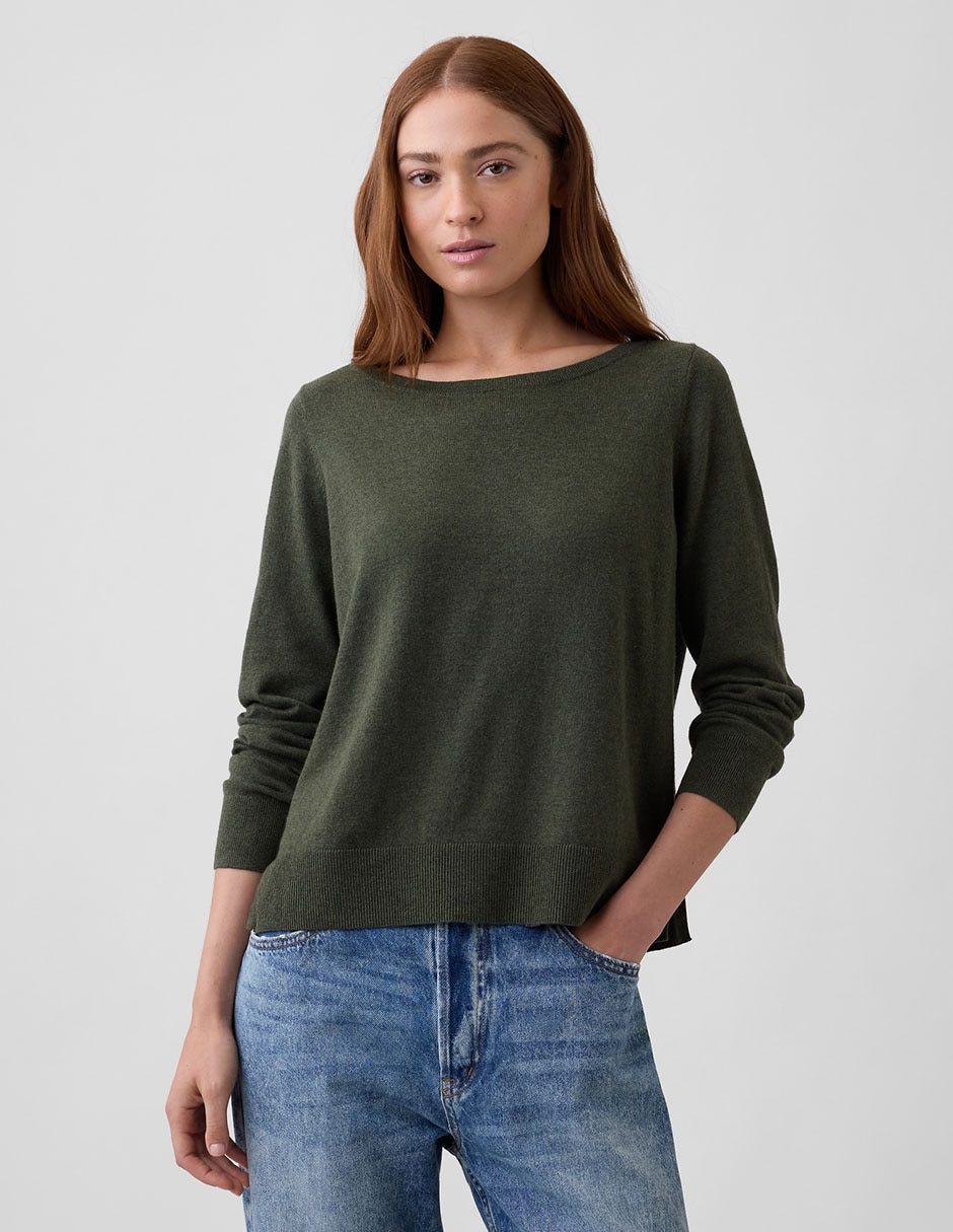 Suéter cuello ojal para mujer