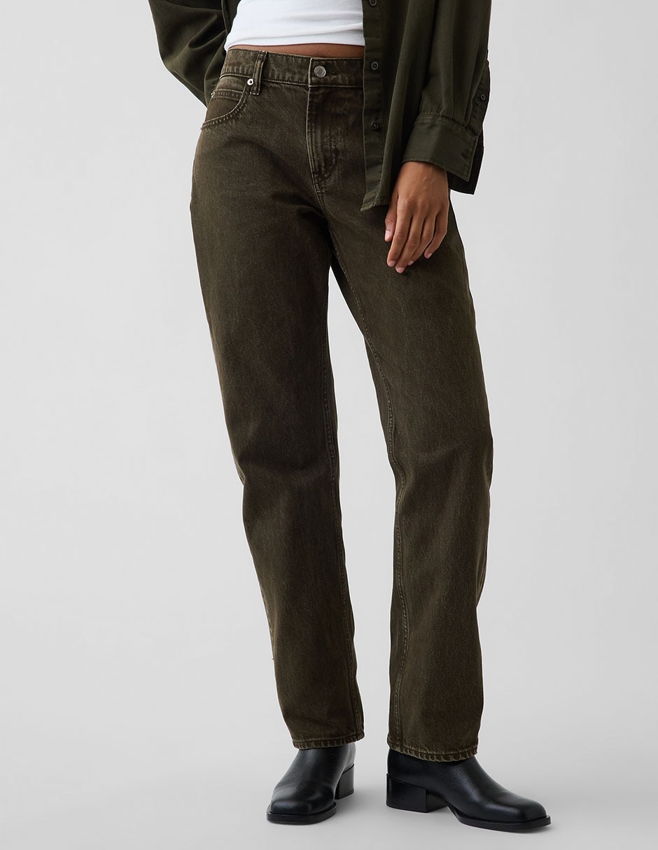 Jeans straight corte cintura para mujer 2