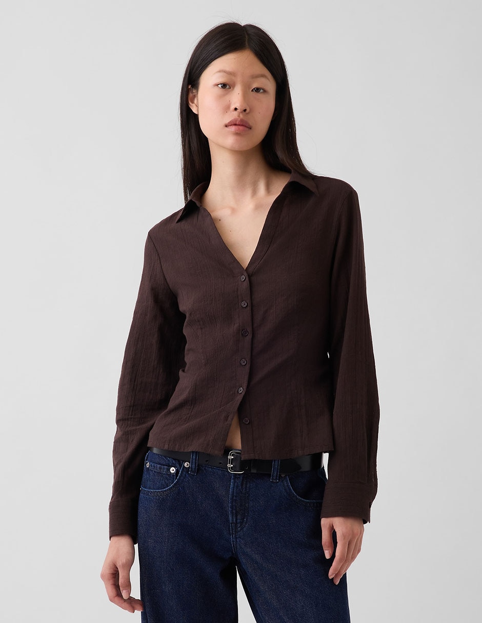Blusa camisera manga larga para mujer Blusa camisera manga larga para mujer