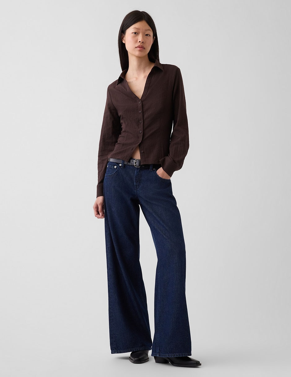Blusa camisera manga larga para mujer 2