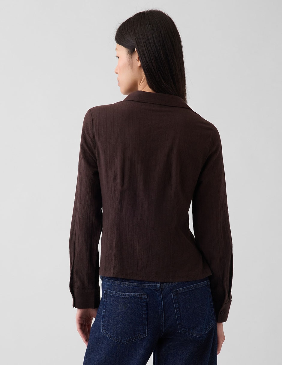 Blusa camisera manga larga para mujer 3
