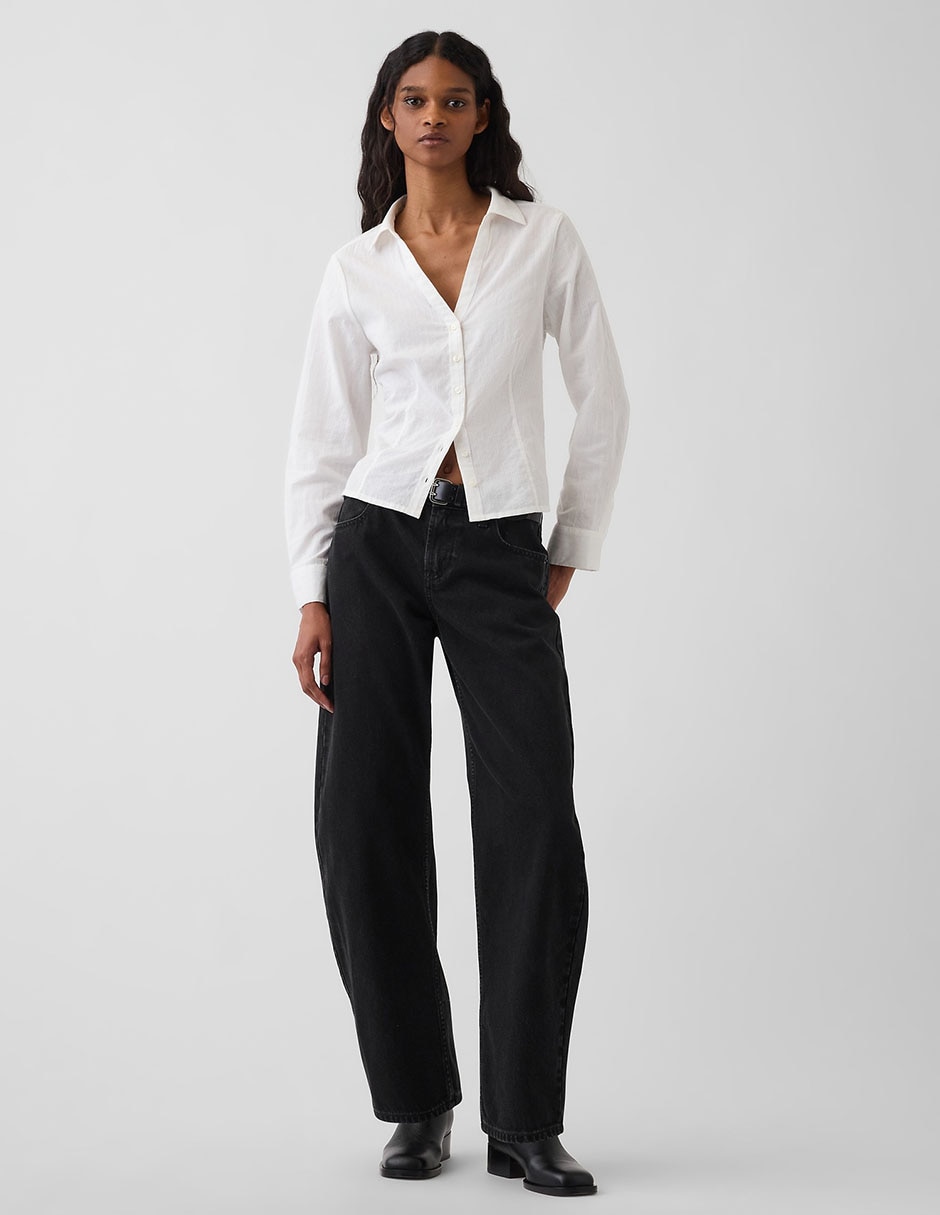 Blusa camisera manga larga para mujer 2