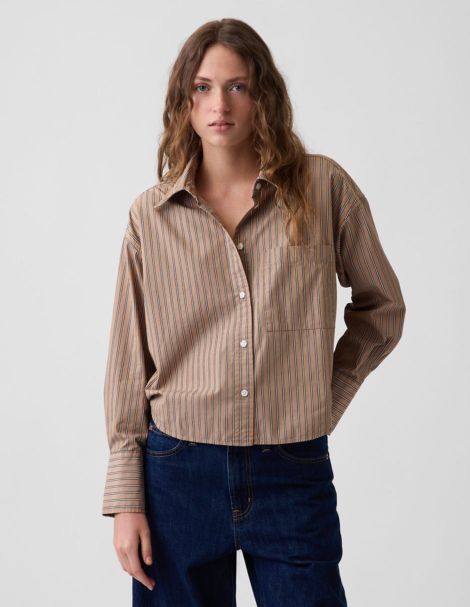 Camisa de algodón manga larga para mujer Camisa de algodón manga larga para mujer