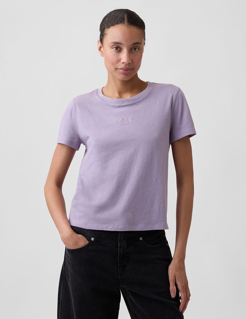 Playera manga corta cuello redondo mujer