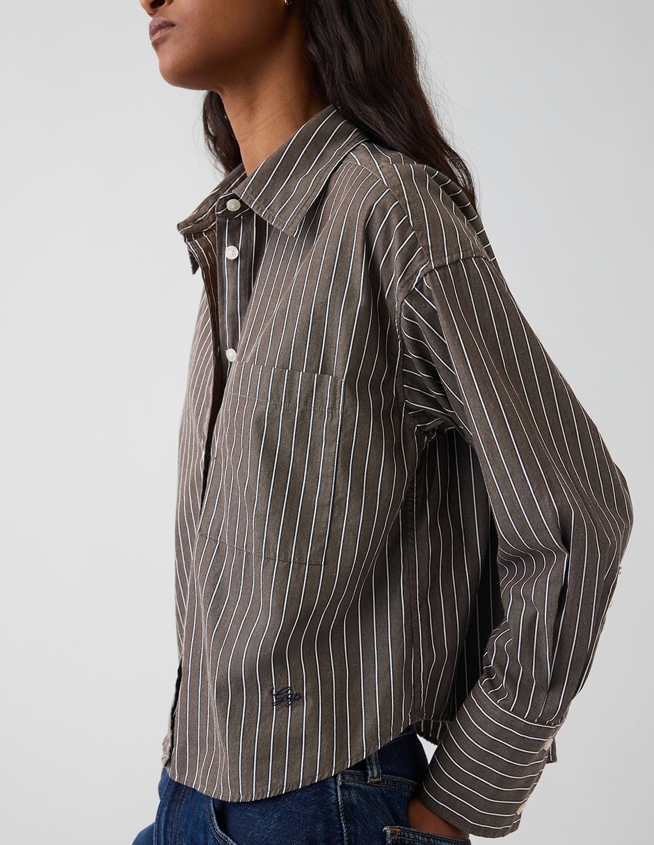Camisa de algodón manga larga para mujer 2