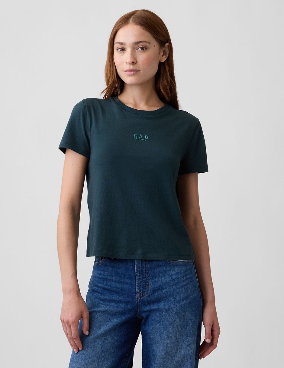 Playera manga corta cuello redondo mujer