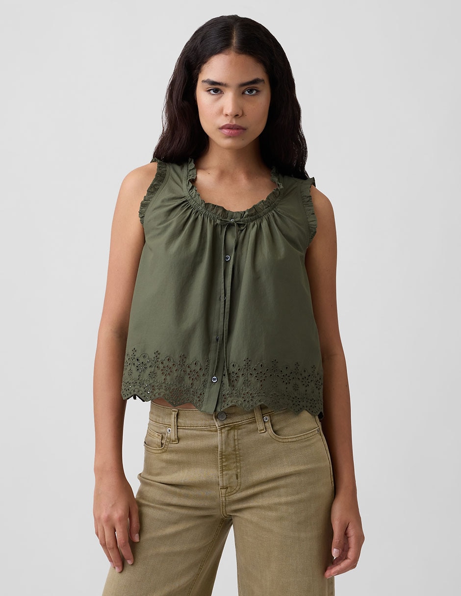 Top cuello redondo