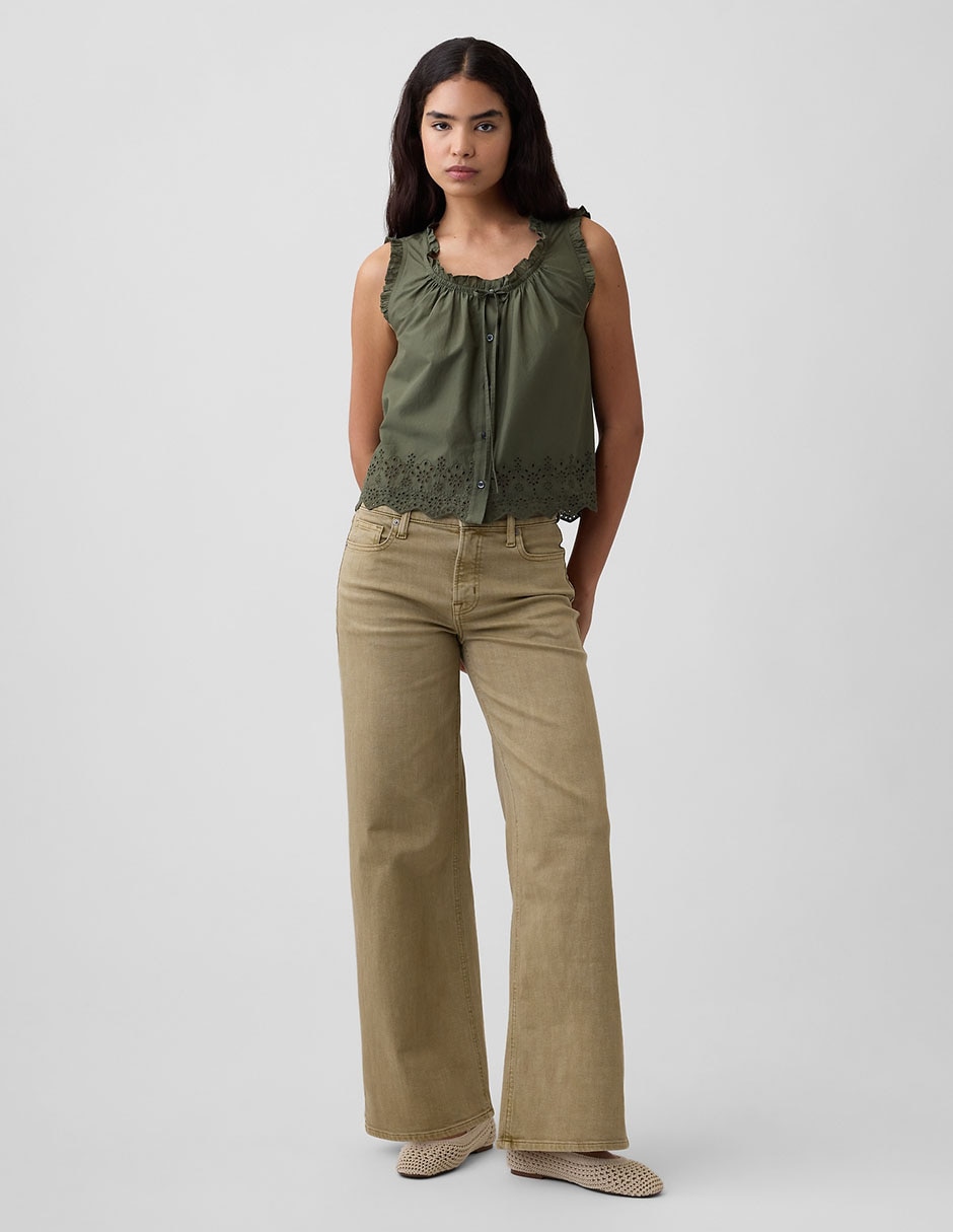 Top cuello redondo