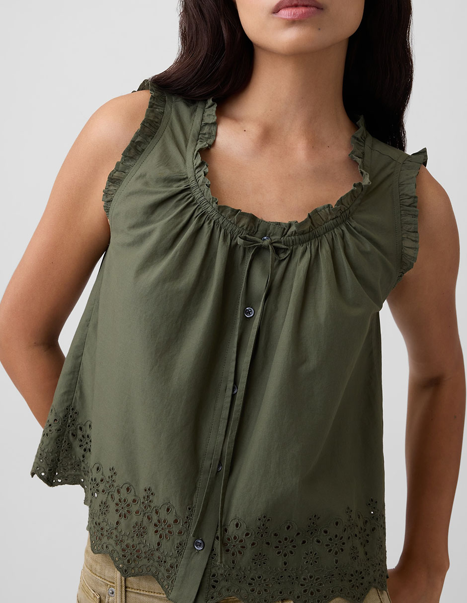 Top cuello redondo