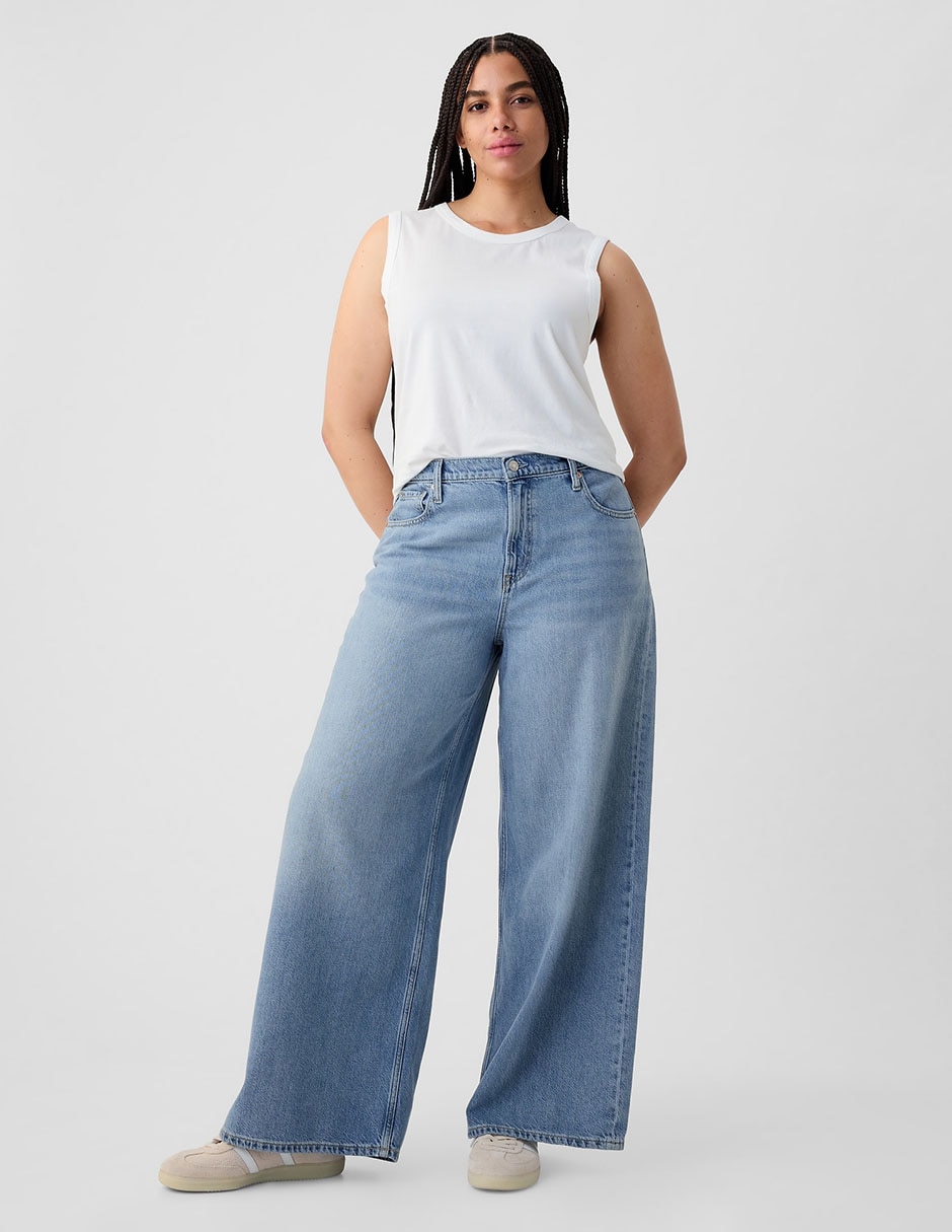 Jeans relaxed baggy corte cadera para mujer 5