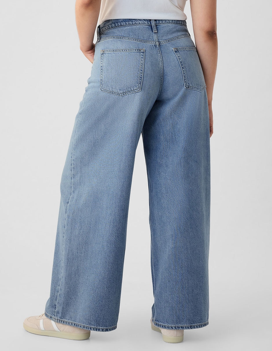Jeans relaxed baggy corte cadera para mujer 6