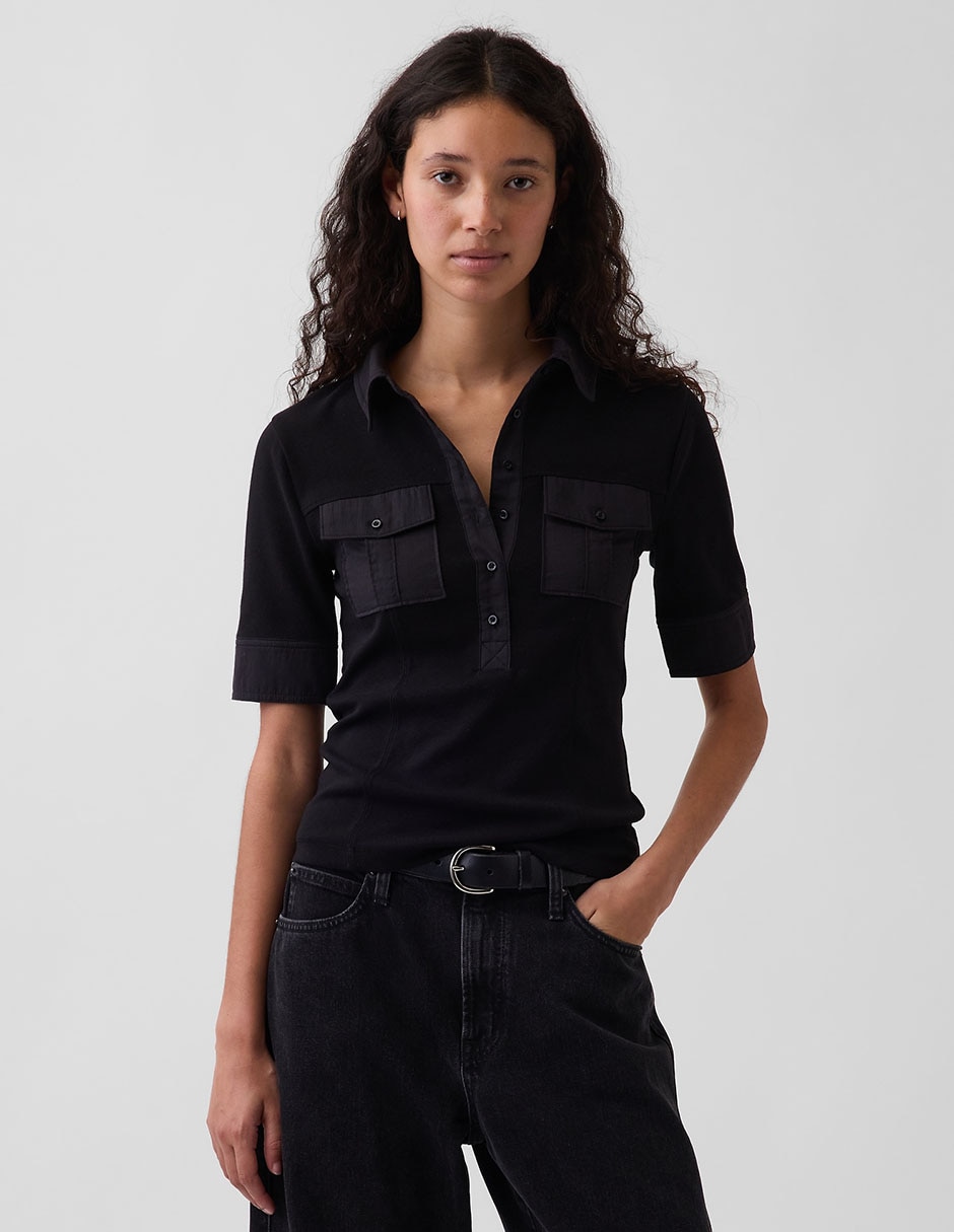 Blusa manga corta para mujer