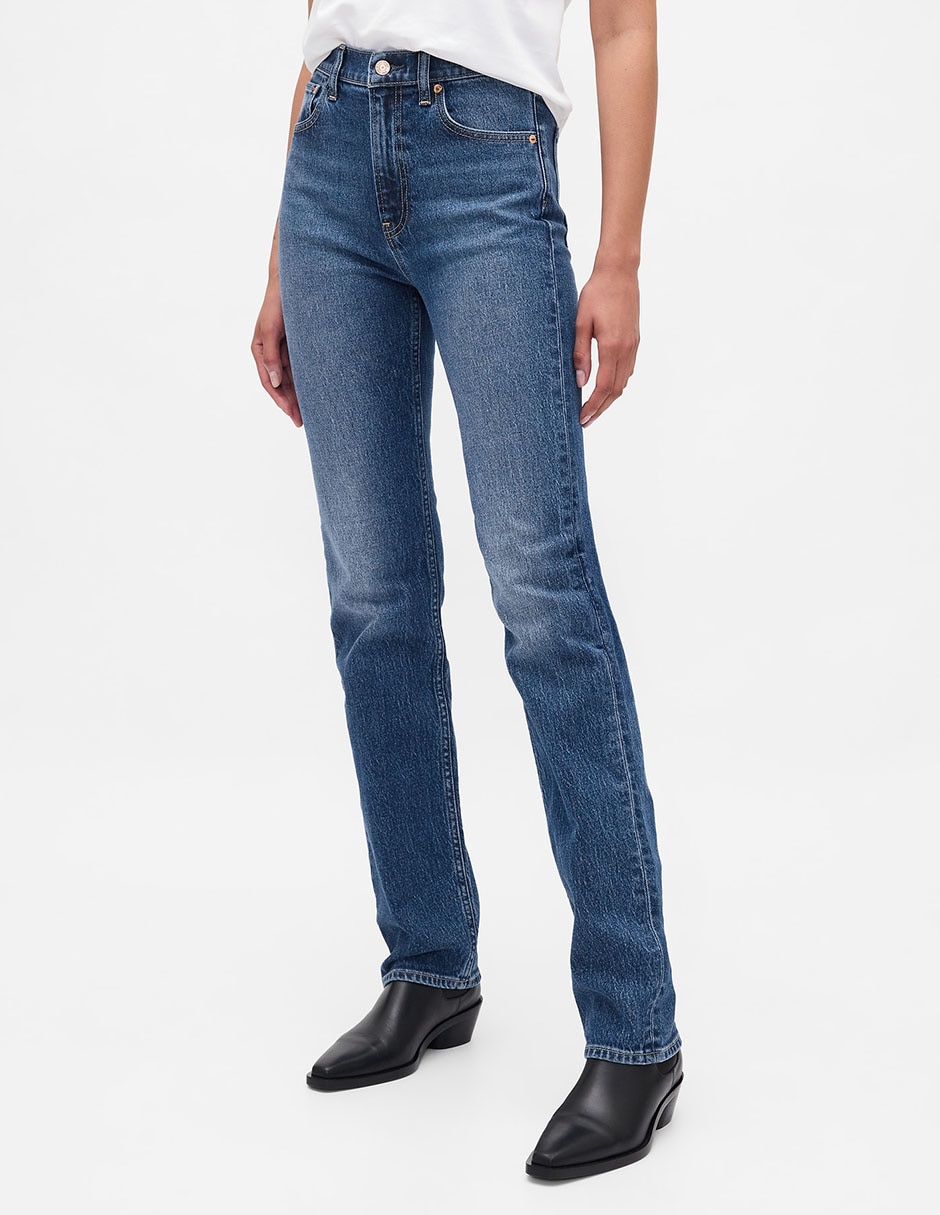 Jeans slim corte cintura para mujer