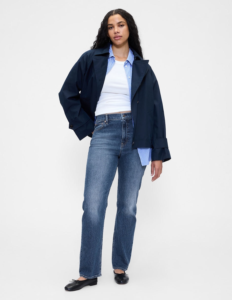 Jeans slim corte cintura para mujer 5