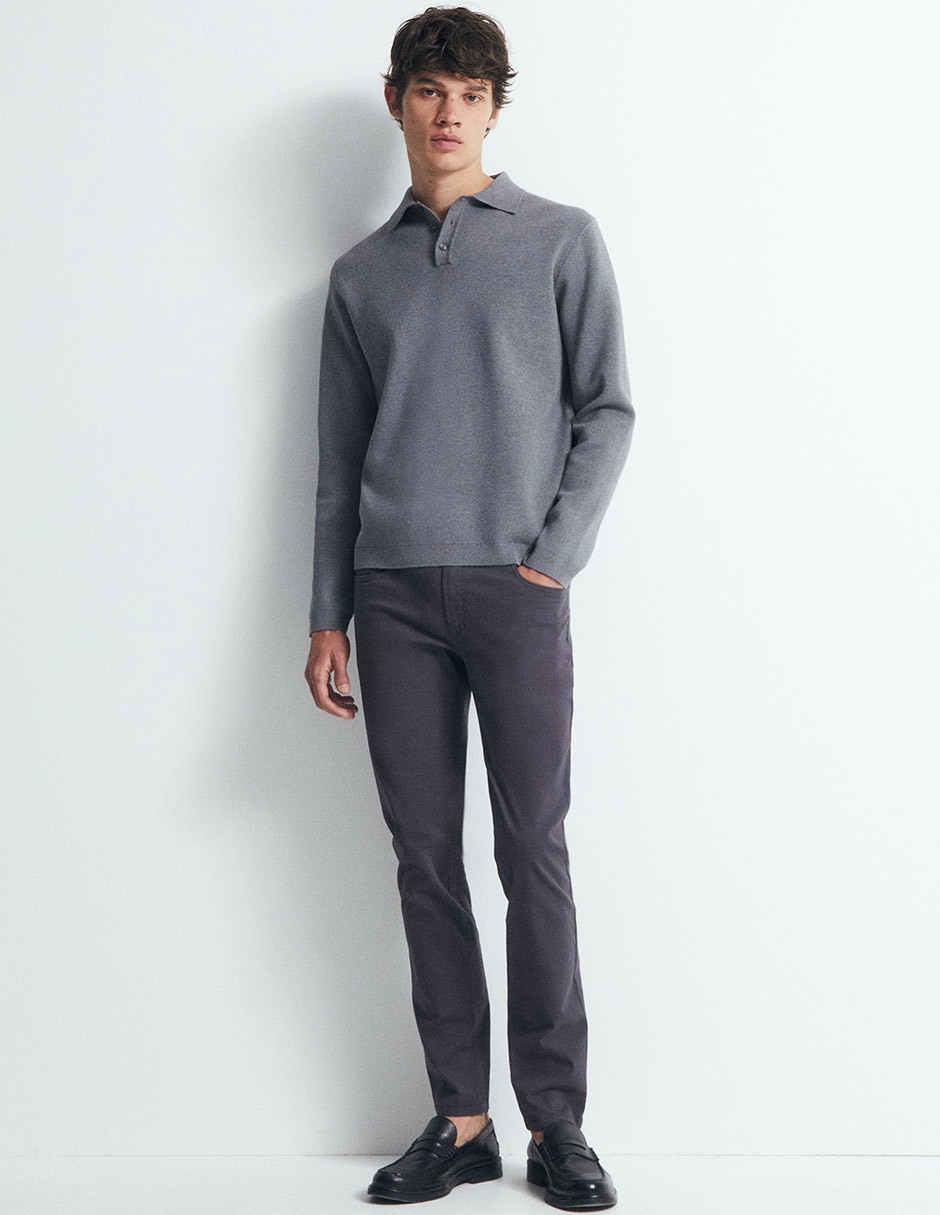 Pantalón casual straight de algodón para hombre