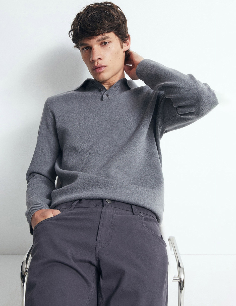 Pantalón casual straight de algodón para hombre 5