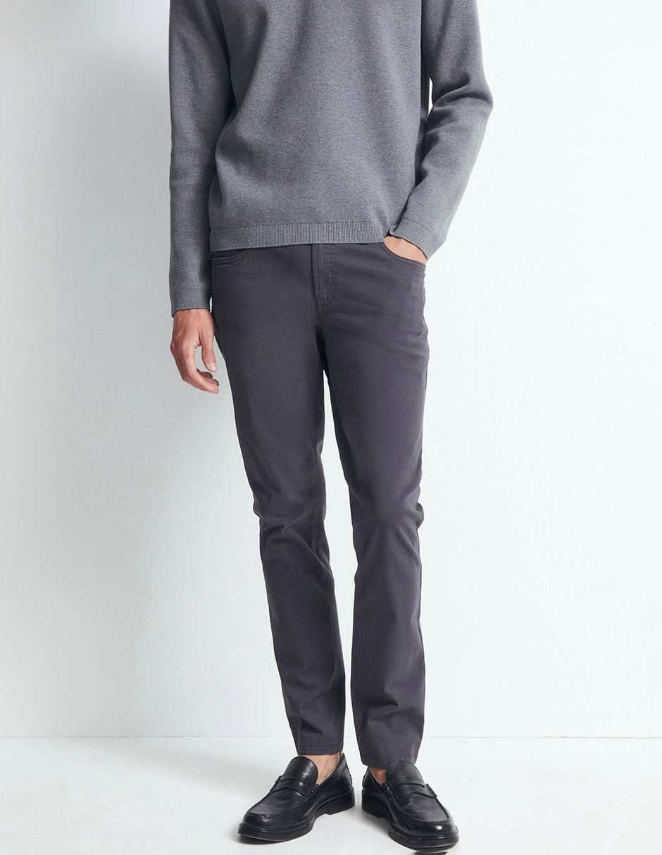 Pantalón casual straight de algodón para hombre 4