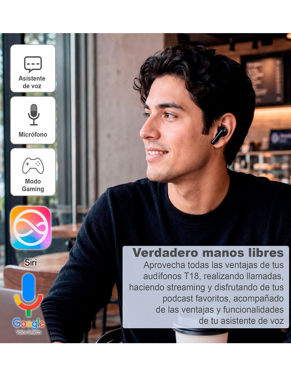 Audífonos True Wireless Vak VD-T18 inalámbricos con cancelación de ruido