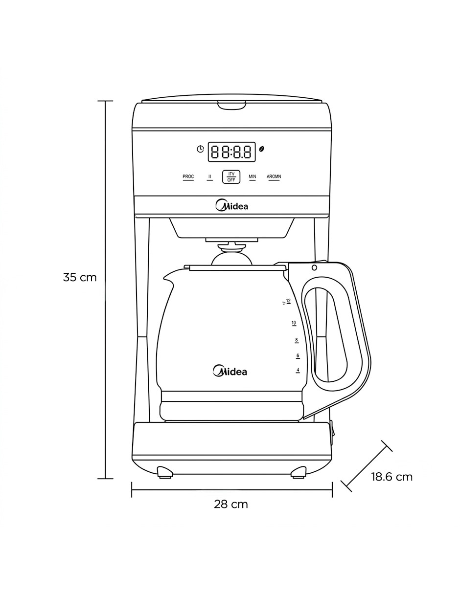 Cafetera de goteo easy brew mcd12rwck 7