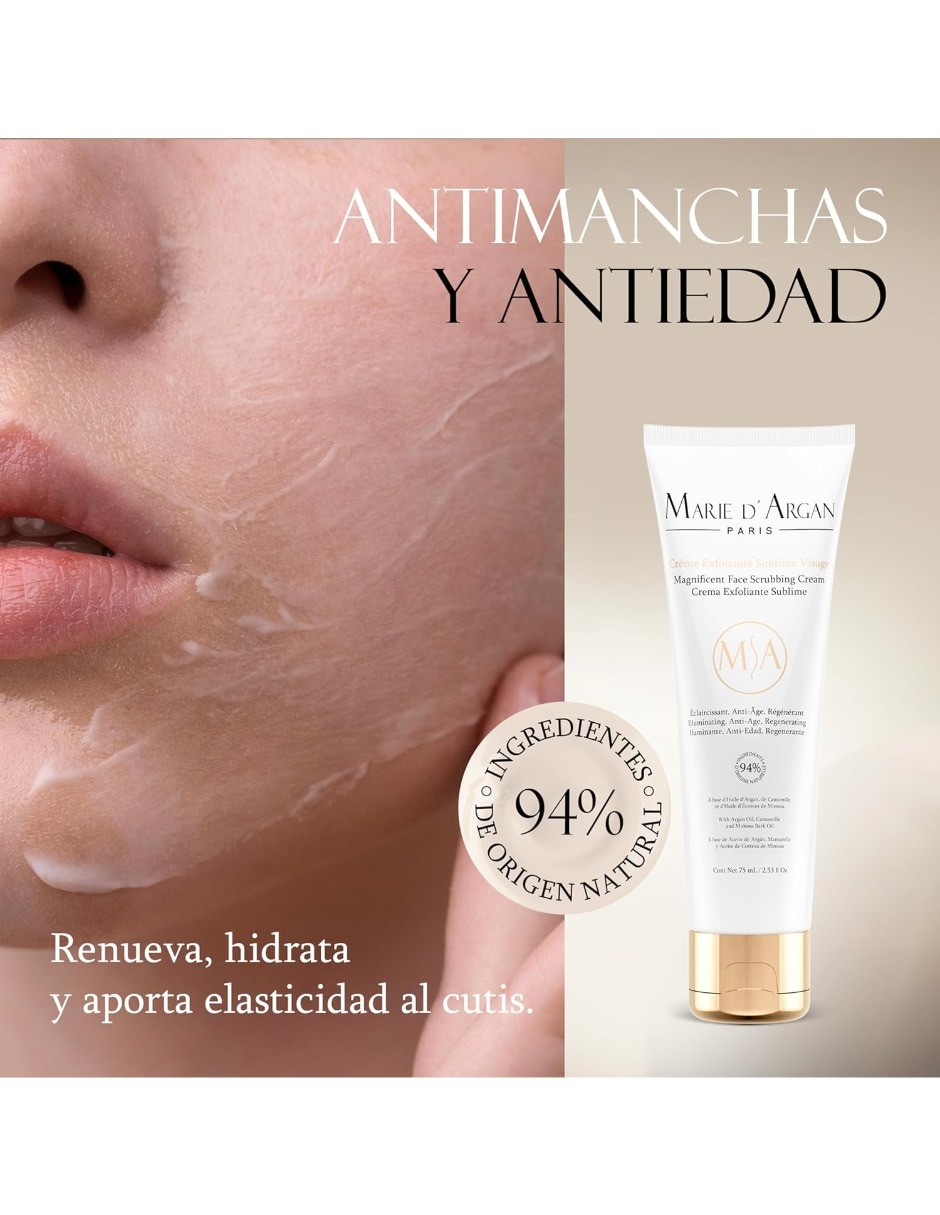 Crema facial recomendada para hidratar día y noche Marie D' Argan todo tipo de piel