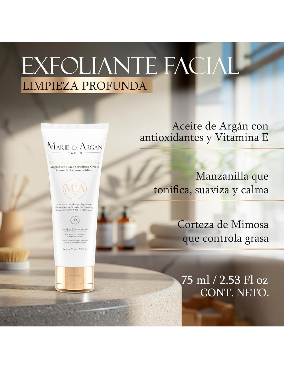 Crema facial recomendada para hidratar día y noche Marie D' Argan todo tipo de piel