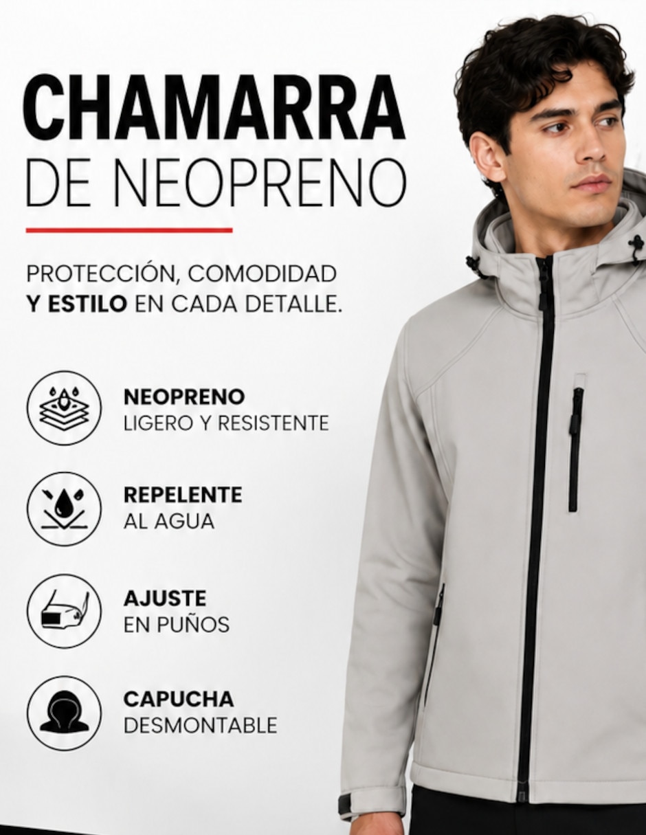 Chamarra cazadora thats hot repelente al agua  capucha y bolsa para hombre