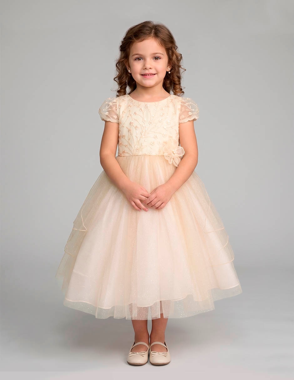 Vestido Fiesta manga corta para niña Vestido Fiesta manga corta para niña