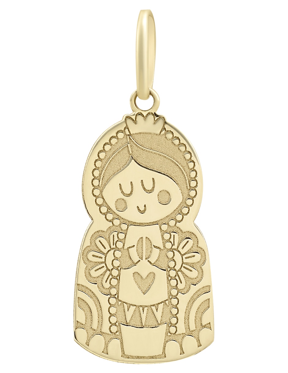 Dije de Virgen de oro amarillo 14 K