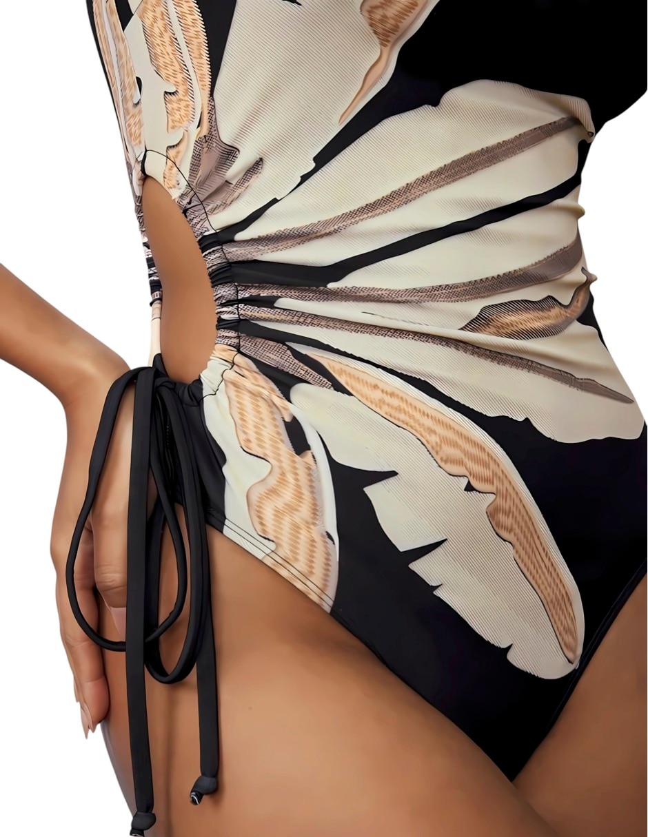 Traje de baño completo Marinity estampado floral para mujer