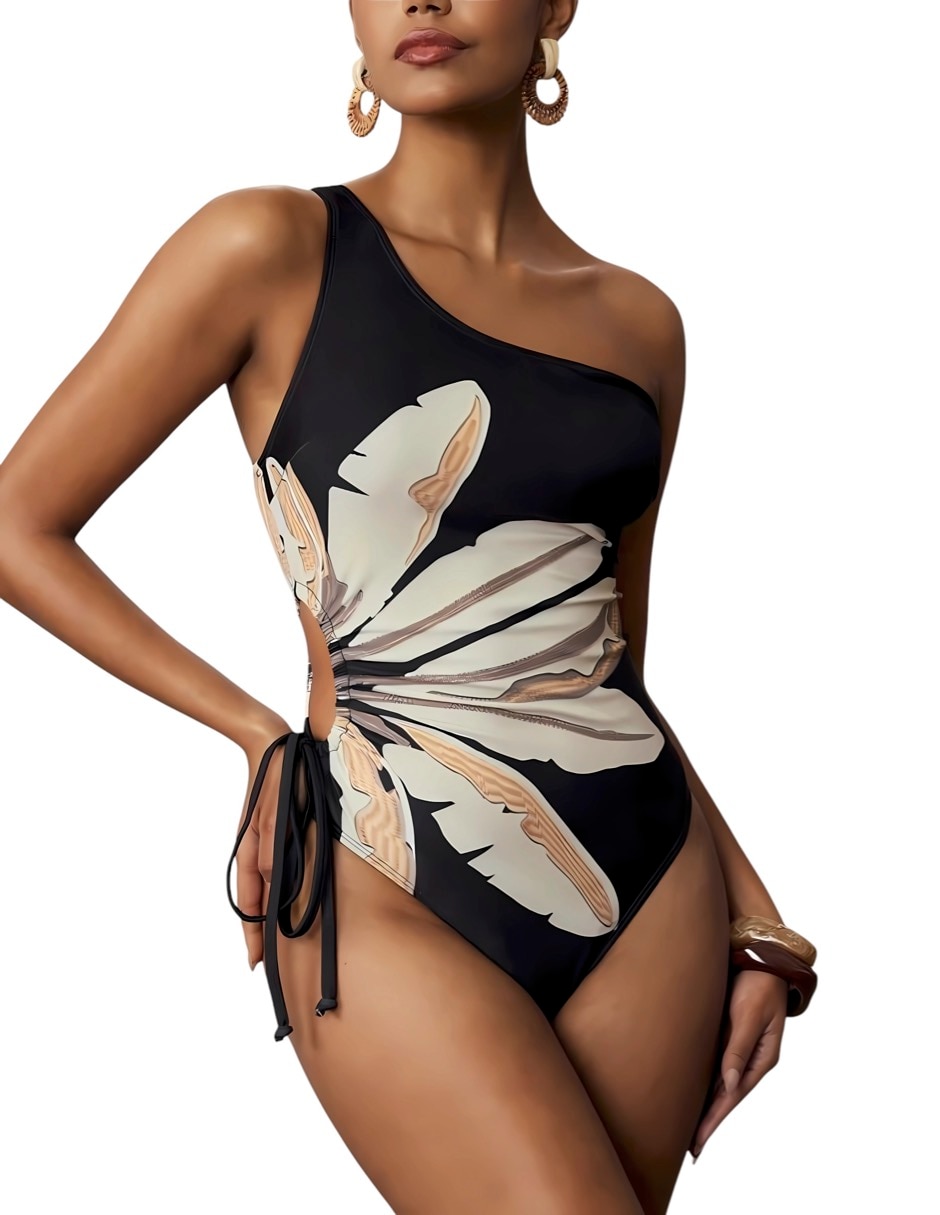 Traje de baño completo Marinity estampado floral para mujer