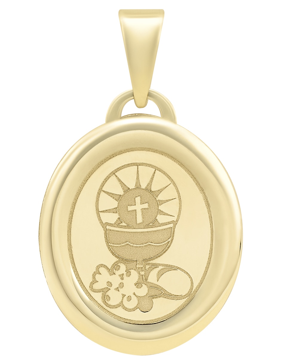 Medalla de Ovalada de Oro amarillo 14 K Medalla de Ovalada de Oro amarillo 14 K