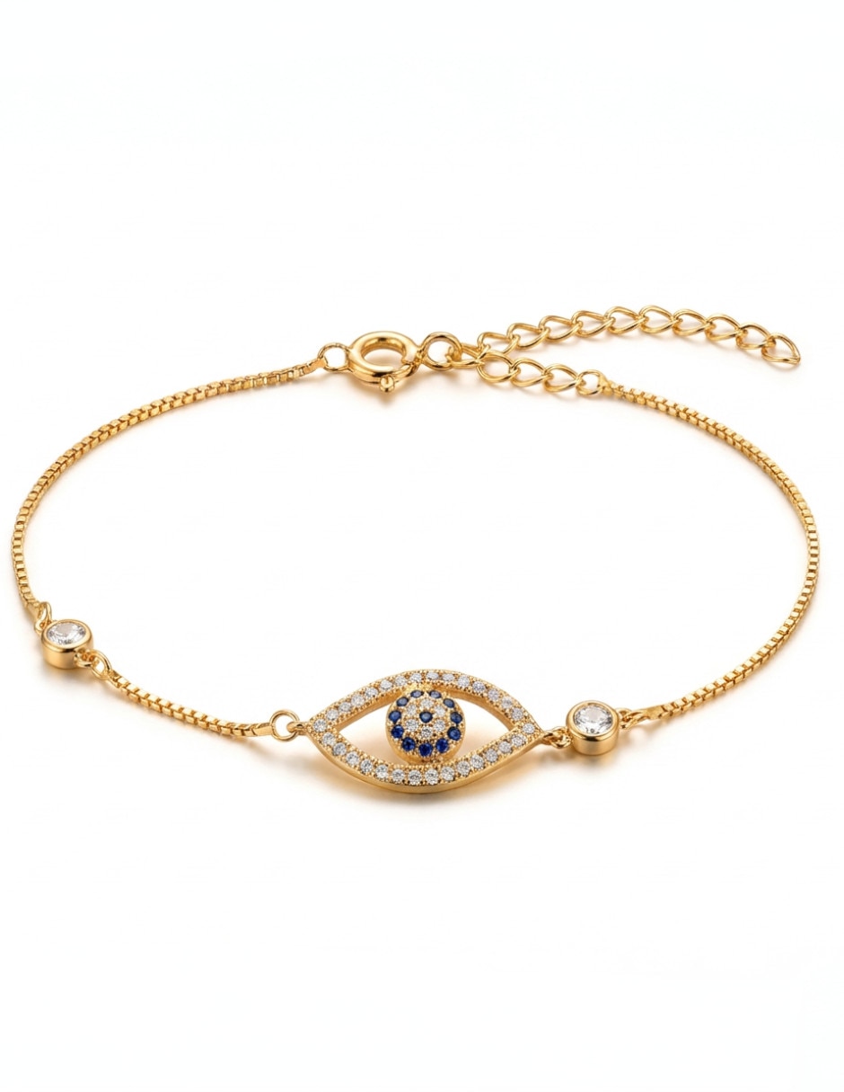 Pulsera de oro laminado zirconia 18 k con acabado brillante Pulsera de oro laminado zirconia 18 k con acabado brillante
