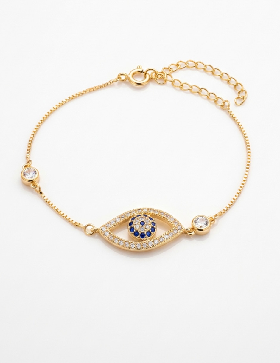 Pulsera de oro laminado zirconia 18 k con acabado brillante 2