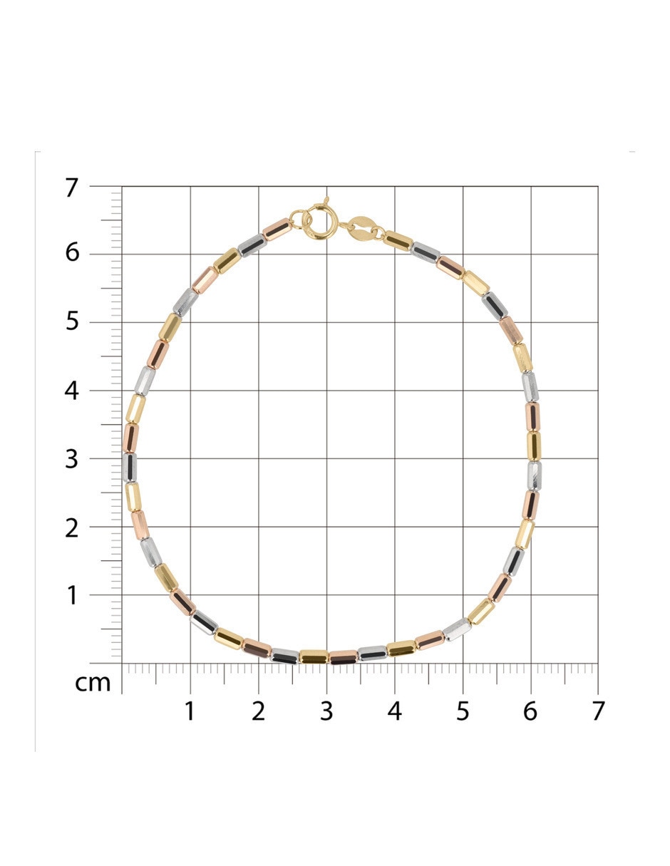 Pulsera Joyerias Bizzarro de oro florentino 14 K acabado brillante