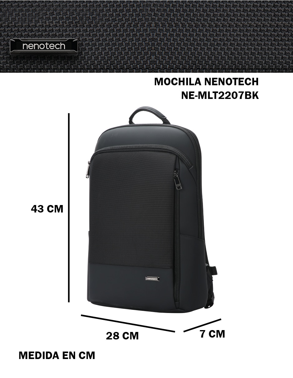 Mochila con portalaptop Nenotech A71216 Impermeable unisex