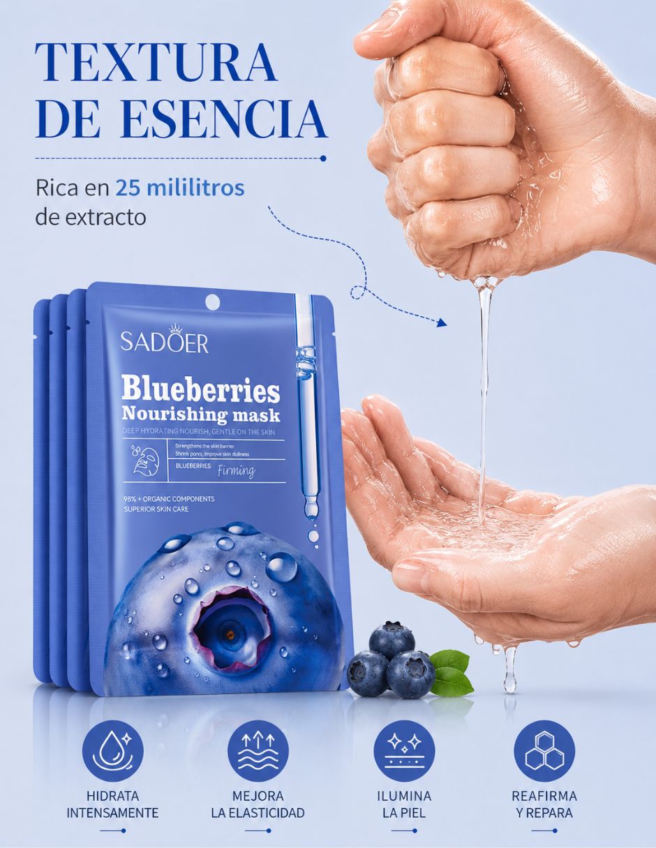 Mascarilla facial antioxidantes con arándas Sadoer